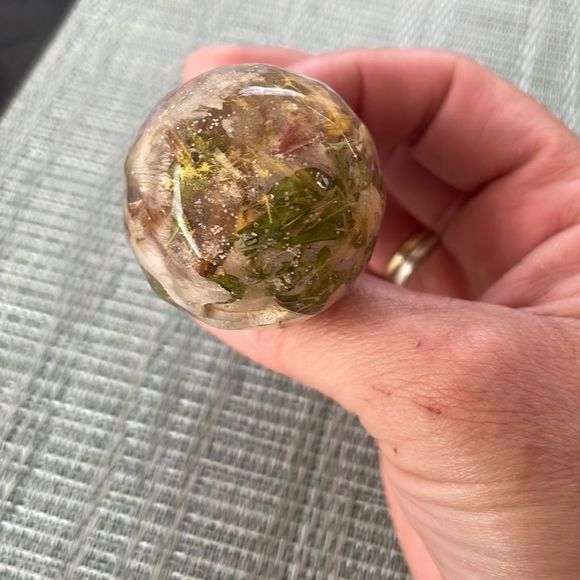 Handmade Pressed Flower Round Top Wine Stop Lavender - Picture 3 of 13